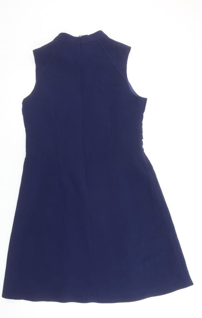 F&F Women’s Blue High Neck Sleeveless A-Line Dress Size 14