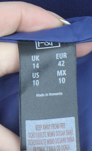 F&F Women’s Blue High Neck Sleeveless A-Line Dress Size 14