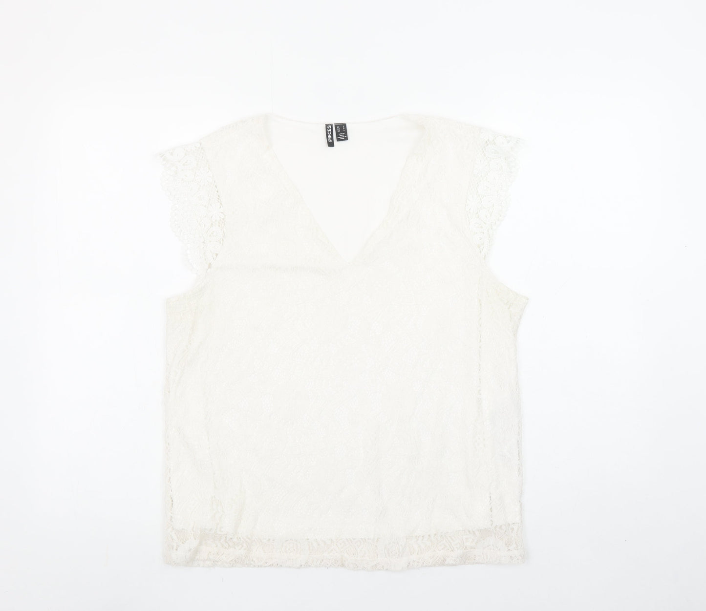 Womens UK Size L Pieces Ivory Camisole Blouse