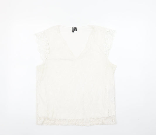 Womens UK Size L Pieces Ivory Camisole Blouse
