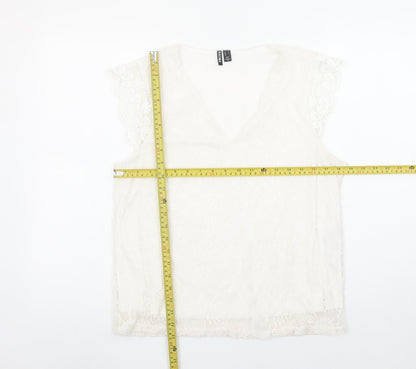 Womens UK Size L Pieces Ivory Camisole Blouse