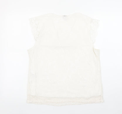 Womens UK Size L Pieces Ivory Camisole Blouse