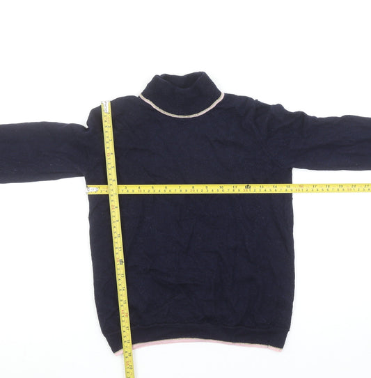 Cath Kidston Womens Navy Blue Roll Neck Wool Jumper Size S