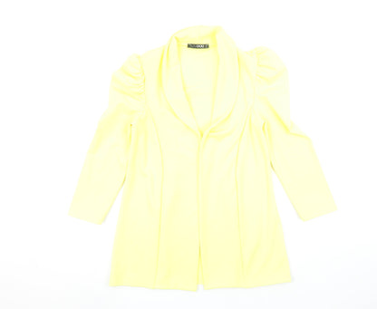 Quiz Women's Yellow Shawl Lapel Slim Fit Long Sleeve Blazer Size 6