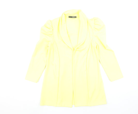 Quiz Women's Yellow Shawl Lapel Slim Fit Long Sleeve Blazer Size 6