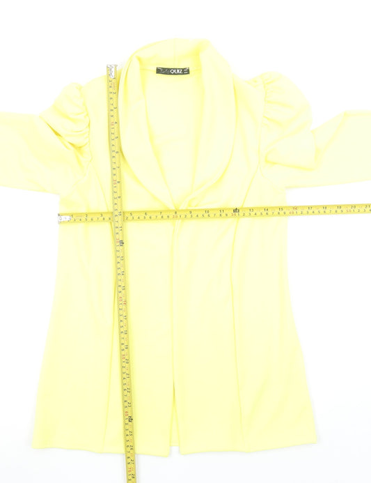 Quiz Women's Yellow Shawl Lapel Slim Fit Long Sleeve Blazer Size 6