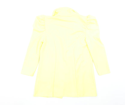 Quiz Women's Yellow Shawl Lapel Slim Fit Long Sleeve Blazer Size 6