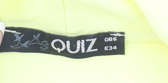 Quiz Women's Yellow Shawl Lapel Slim Fit Long Sleeve Blazer Size 6