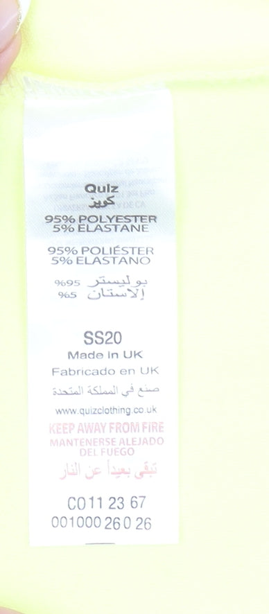 Quiz Women's Yellow Shawl Lapel Slim Fit Long Sleeve Blazer Size 6