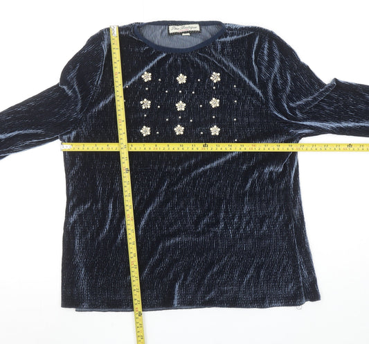 Womens UK Size 14 Paco Boutique Blue Tunic Blouse