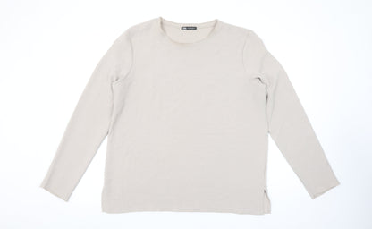 Womens UK Size XL Zara Beige Basic T-Shirt