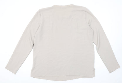 Womens UK Size XL Zara Beige Basic T-Shirt