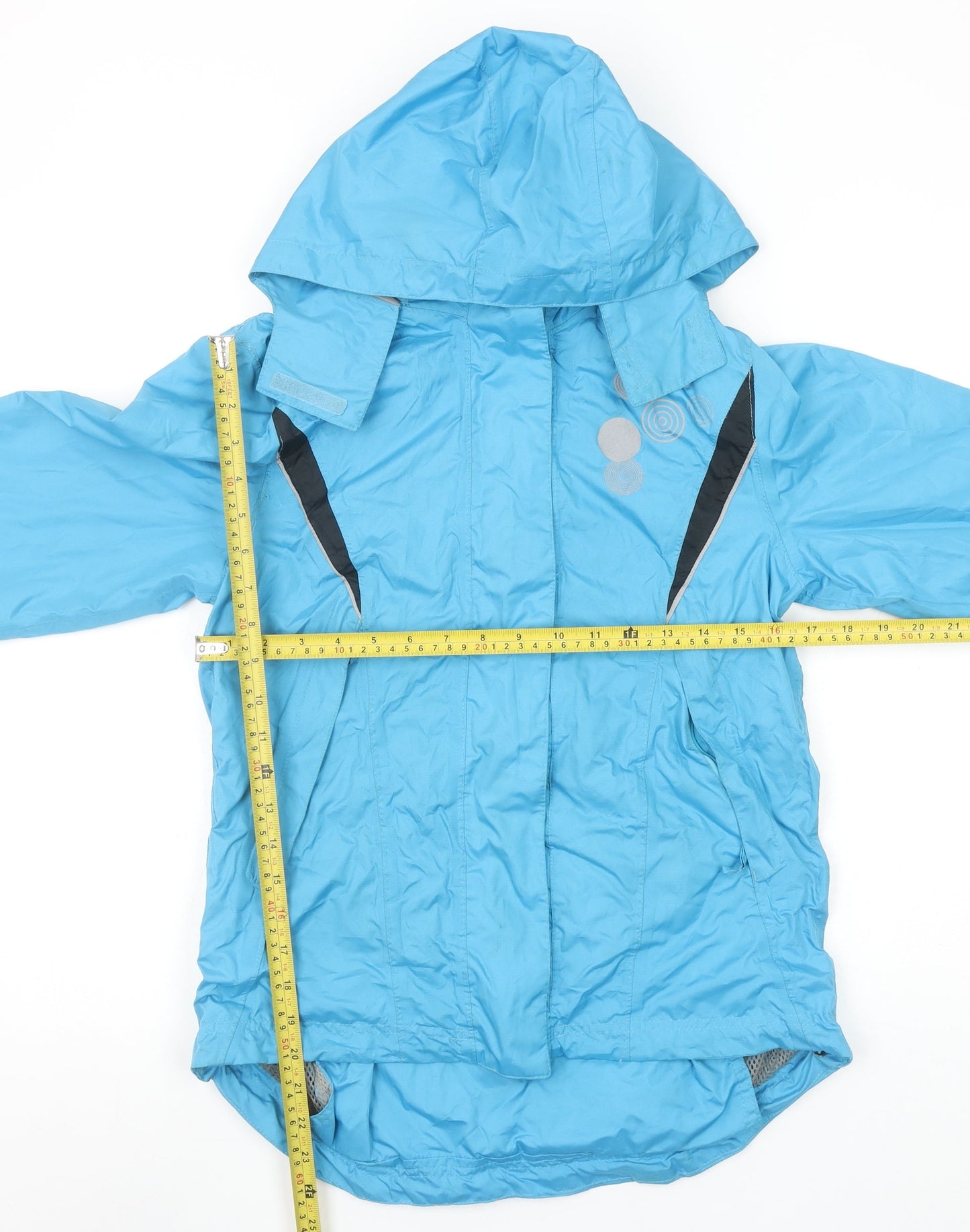 Crivit Women Blue Waterproof Hooded Rain Jacket Size 10/12