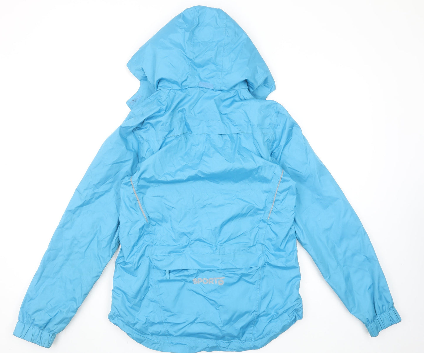 Crivit Women Blue Waterproof Hooded Rain Jacket Size 10/12