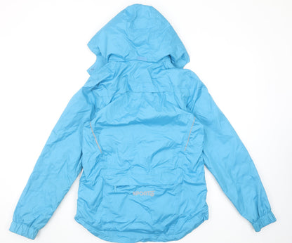 Crivit Women Blue Waterproof Hooded Rain Jacket Size 10/12