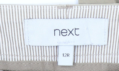Next Women’s Beige Chino Trousers Size 12 Regular Cotton