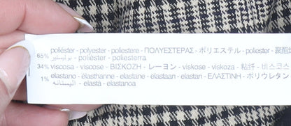 Stradivarius Womens Beige Check Tapered Trousers Size S