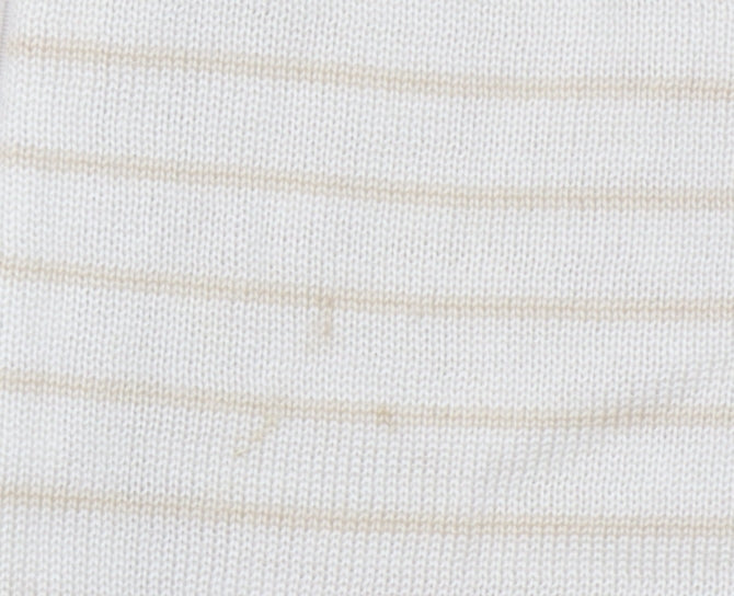 Puma Men Beige Striped Full Zip High Neck Cotton Jumper L