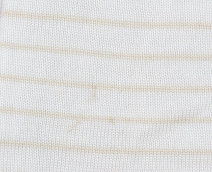 Puma Men Beige Striped Full Zip High Neck Cotton Jumper L