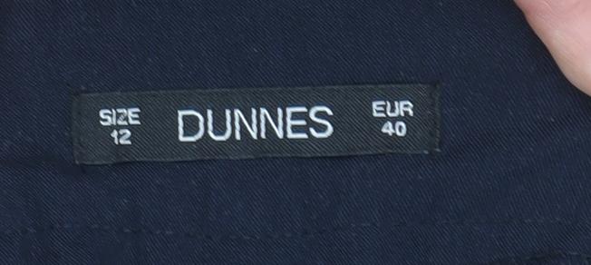 Womens UK Size 12 Dunnes Regular Fit Business Workwear Casual Blue Trousers