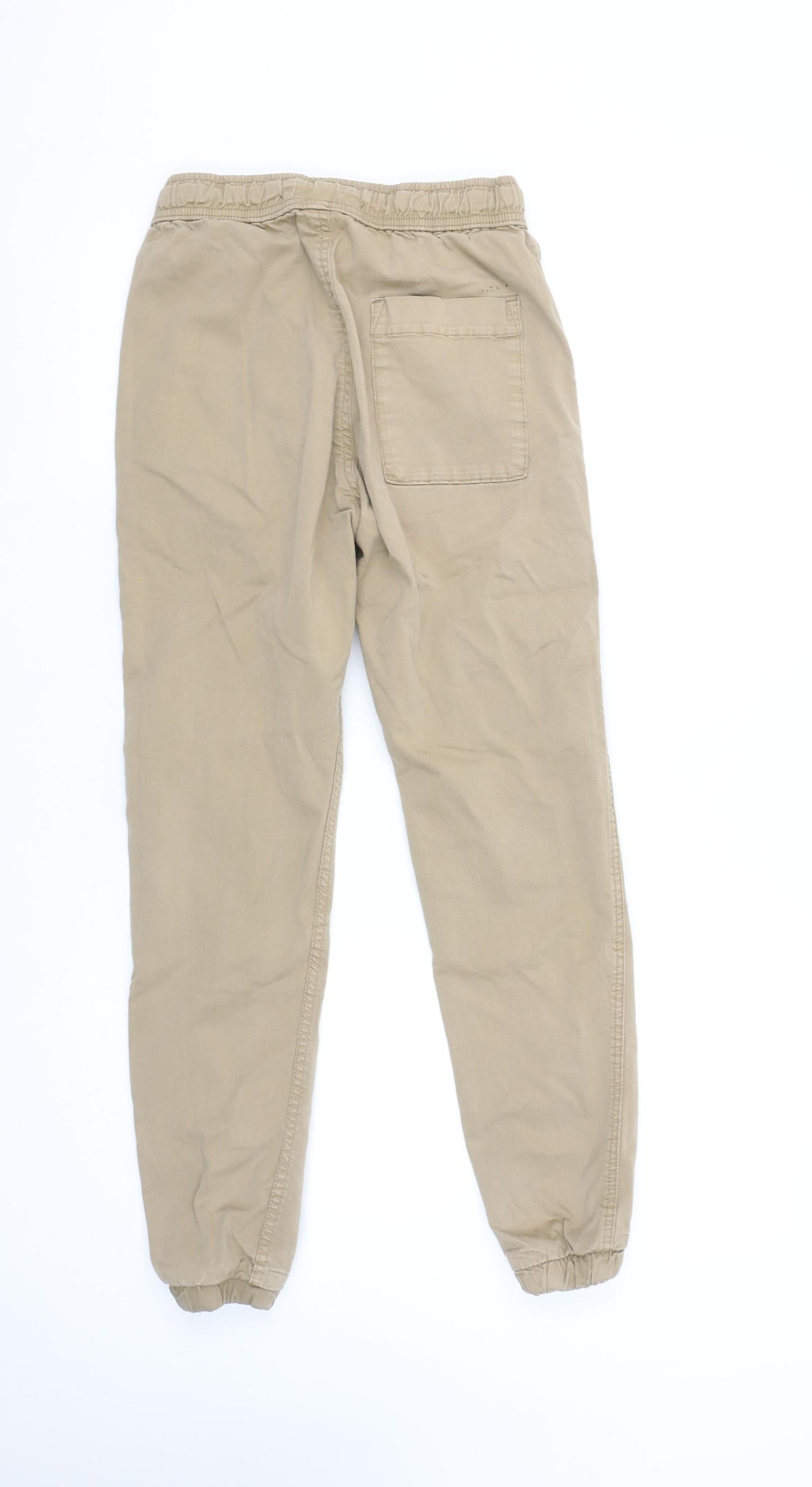 Womens UK Size 6 Bershka Regular Fit Jogger Beige Trousers