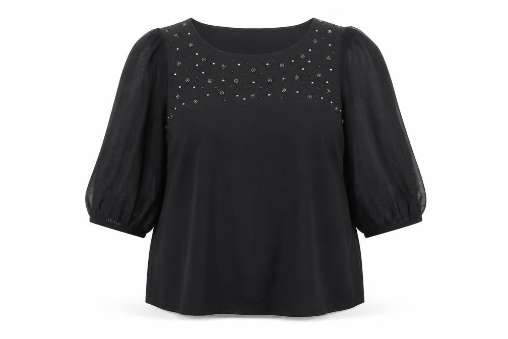 Womens UK Size 22 Marks and Spencer Black Tunic Blouse