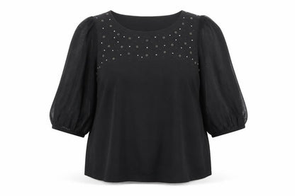 Womens UK Size 22 Marks and Spencer Black Tunic Blouse