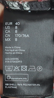 H&M Divided Womens Black Floral Jumpsuit Size 12 Sleeveless Wide-Leg