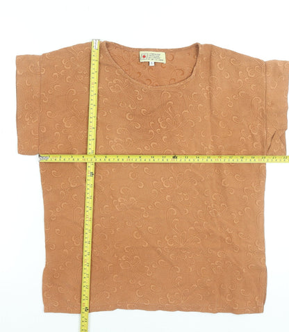 Womens UK Size S Compagnie Française de l’Orient et de la Chine Brown Basic T-Sh