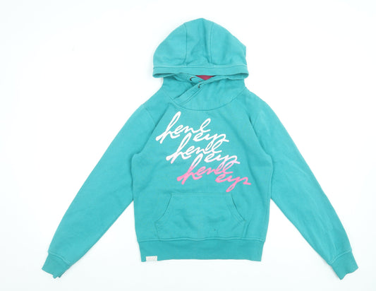 Girls UK Size L Henleys Blue Pullover Hoodie