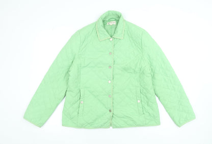 Womens UK Size 14 Clodagh Gallagher Green Quilted Coat