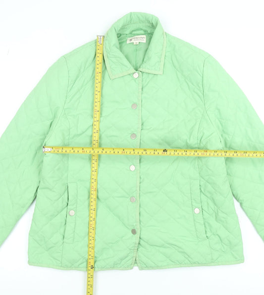 Womens UK Size 14 Clodagh Gallagher Green Quilted Coat