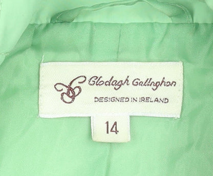 Womens UK Size 14 Clodagh Gallagher Green Quilted Coat