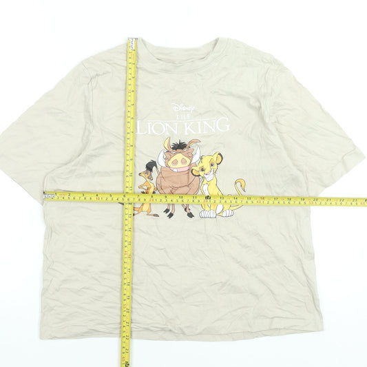 Womens UK Size M Disney Beige Basic T-Shirt