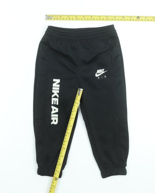 Boys UK Size 2 Years Nike Regular Fit Jogger Black Trousers