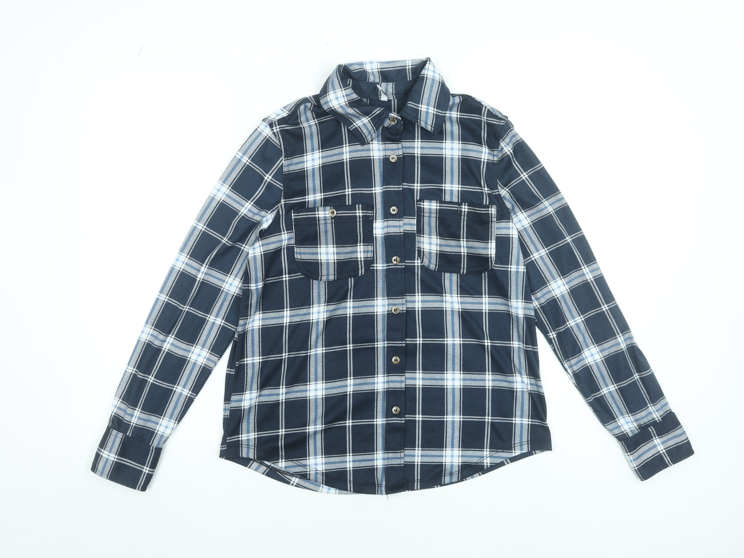 Womens UK Size S Hailys Blue Basic Button-Up