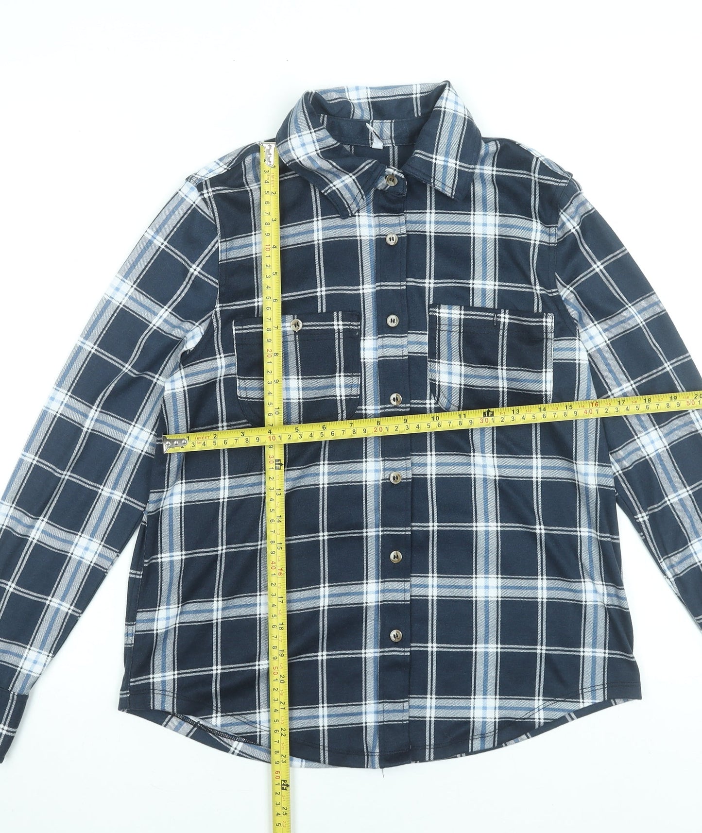 Womens UK Size S Hailys Blue Basic Button-Up