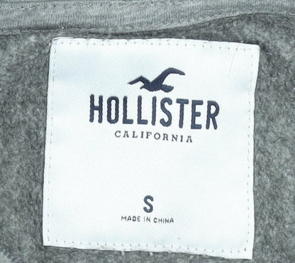 Hollister Womens Grey Full Zip Hoodie Small Cotton Blend Casual