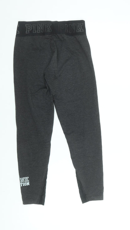 Womens UK Size XS Victoria's Secret PINK Slim Fit Cropped Grey Leggings