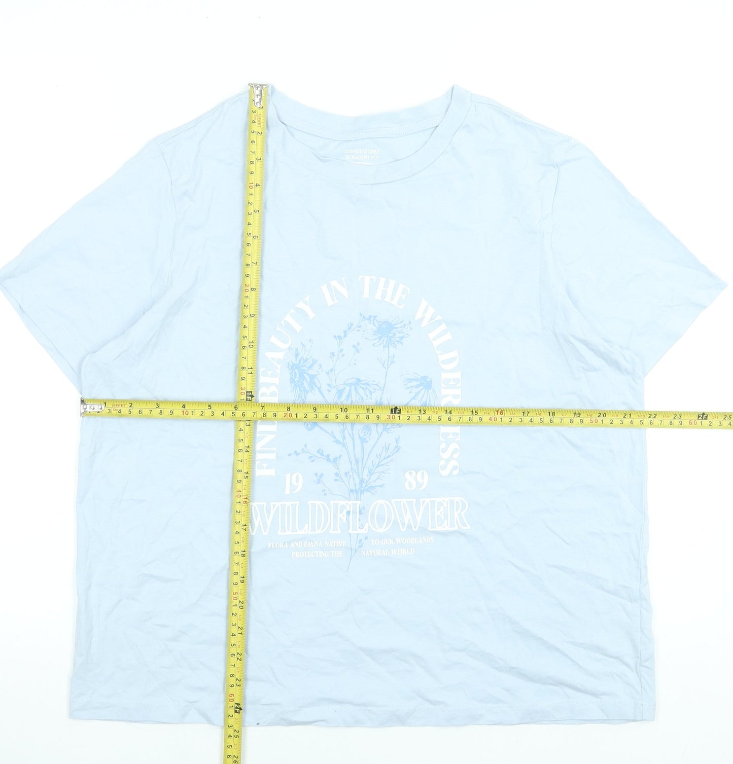 Womens UK Size L Dunnes Stores Blue Basic T-Shirt