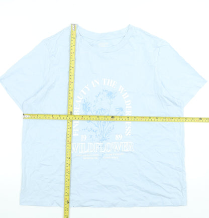 Womens UK Size L Dunnes Stores Blue Basic T-Shirt