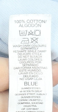 Womens UK Size L Dunnes Stores Blue Basic T-Shirt