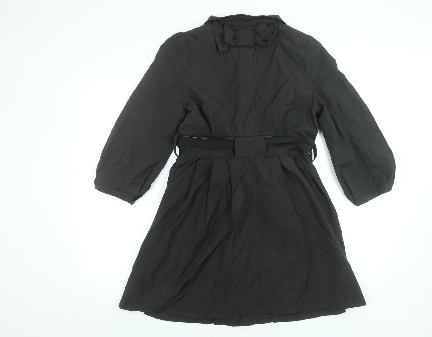 Womens UK Size M Yumi Black Trench Coat
