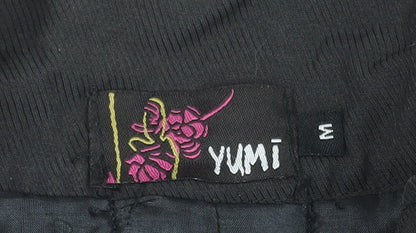 Womens UK Size M Yumi Black Trench Coat