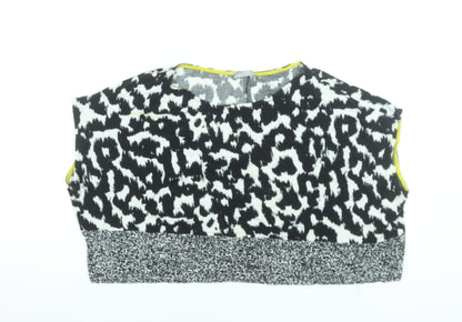 Womens UK Size M Zara Black Cropped Blouse