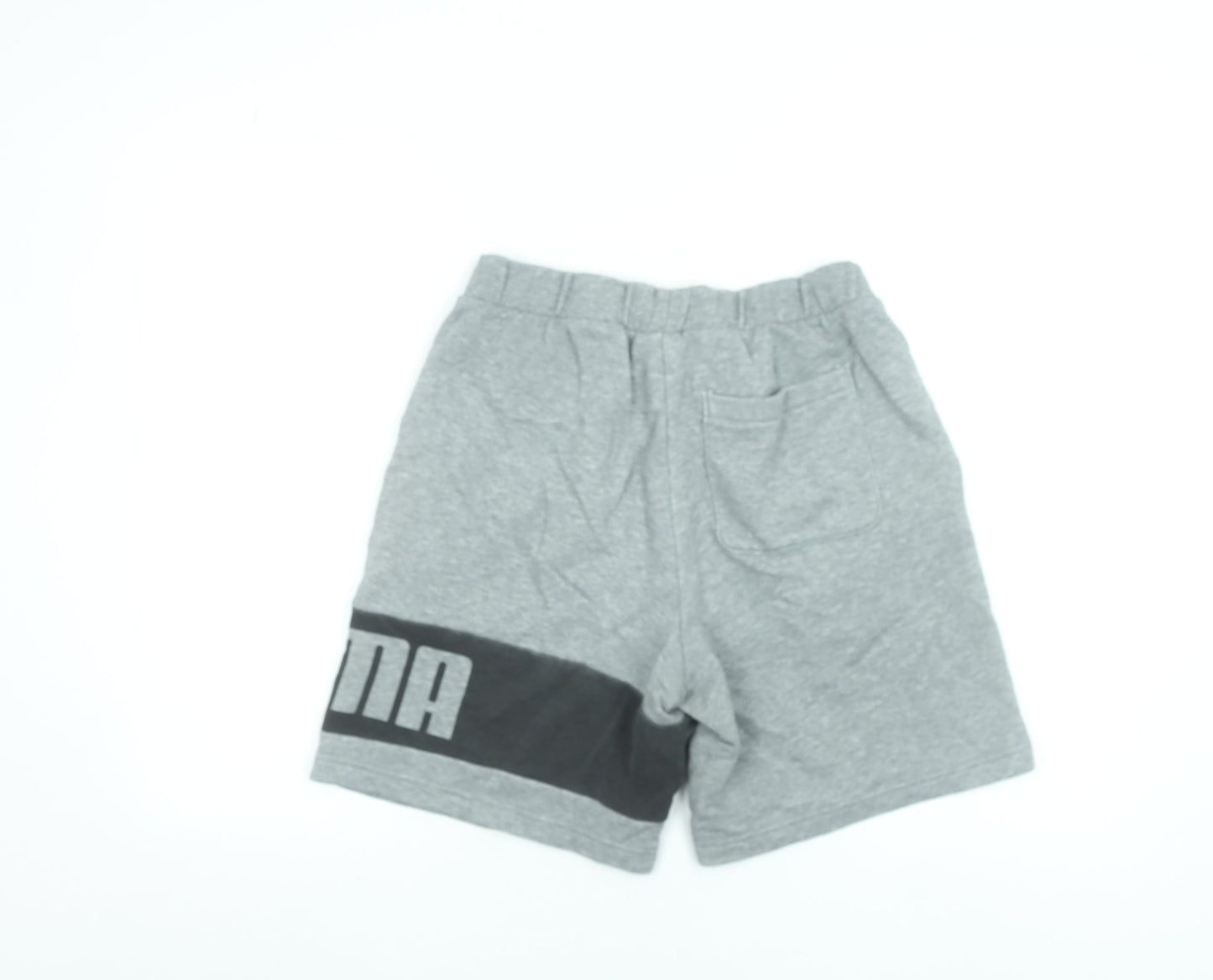 Puma Mens Grey Sweat Shorts S Regular Fit Elastic Waist Casual