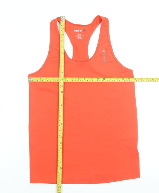 Reebok Womens Orange XL Racerback Gym Tank Top