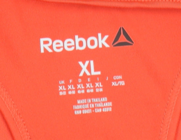 Reebok Womens Orange XL Racerback Gym Tank Top