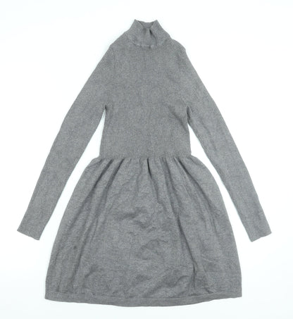 Primark Women’s Grey High Neck Fit & Flare Knit Dress XS