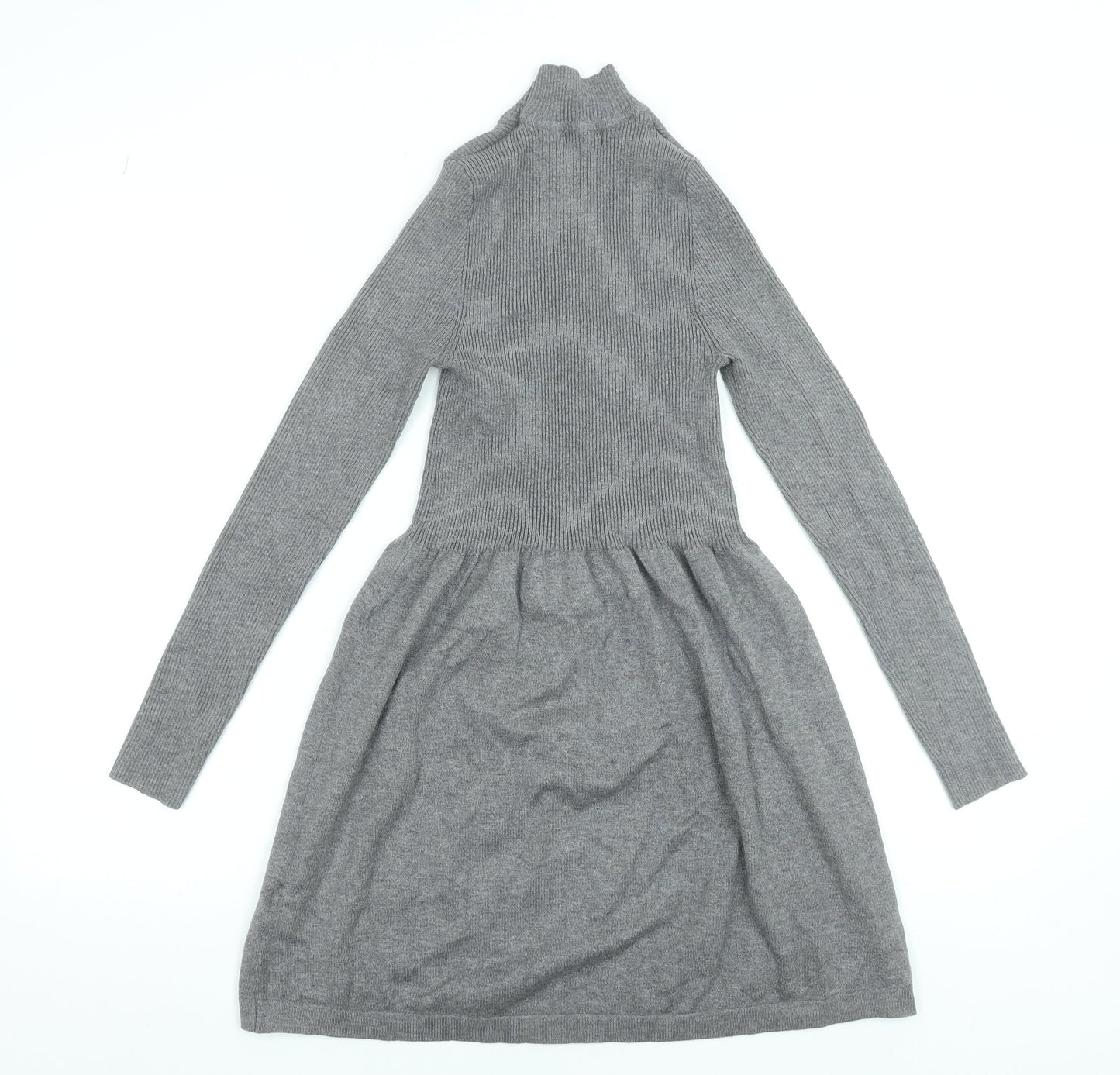 Primark Women’s Grey High Neck Fit & Flare Knit Dress XS